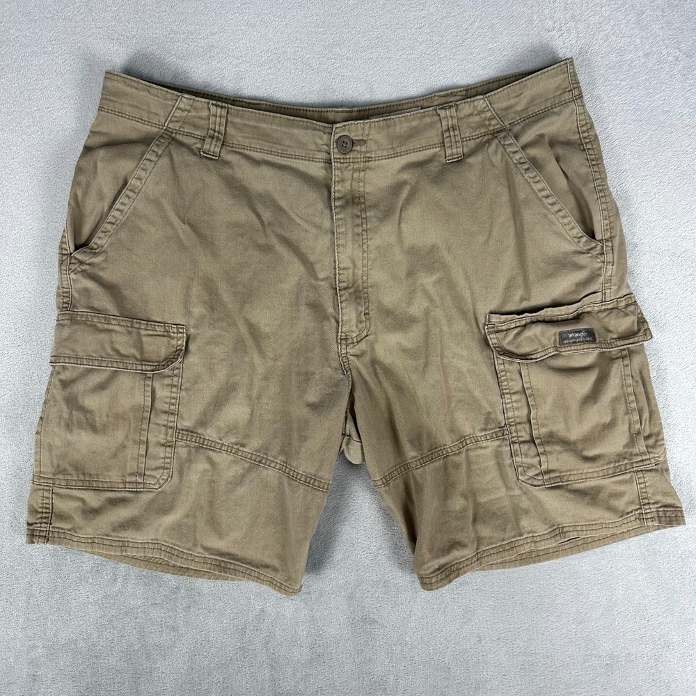 Wrangler Cargo Shorts Mens 40x10 Beige Khaki‎ Relaxed Fit Stretch Hike